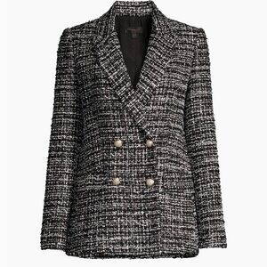 Donna Karan Black and White Tweed Blazer